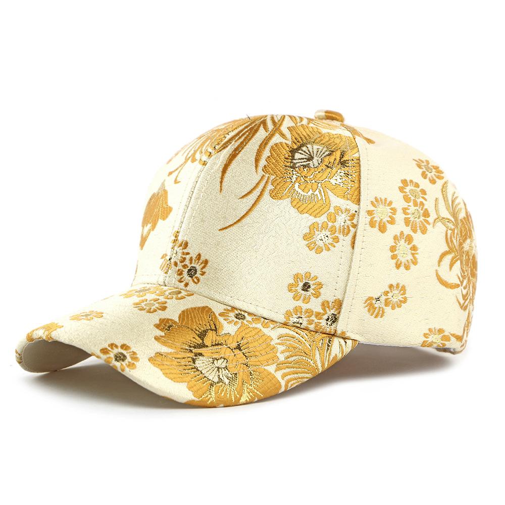 Кепка бейсболка с жестким верхом женская весенне-осенняя солнцезащитная шляпа в этническом стиле с цветочным узором
