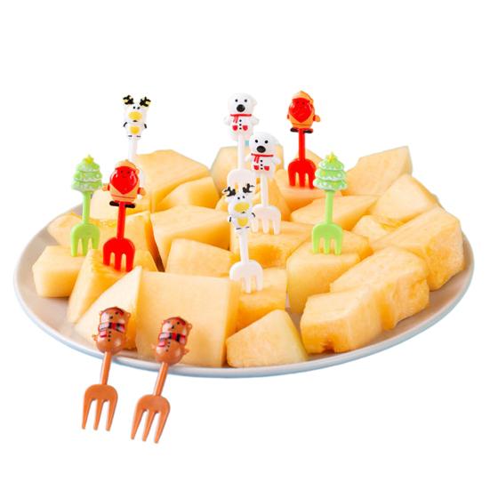 1 Set Fruit Fork Easy To Clean Non-slip Cartoon Lovely Ergonomic Animal Farm Car Fruit Fork for Home