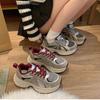 2025 Autumn Small Sports Shoes Breathable Thick Sole Heightening Casual Shoes Women's Versatile Ankola Red Dad Shoes