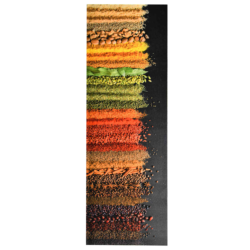 Kitchen Floor Mat Washable Spice Design 45x150 cm