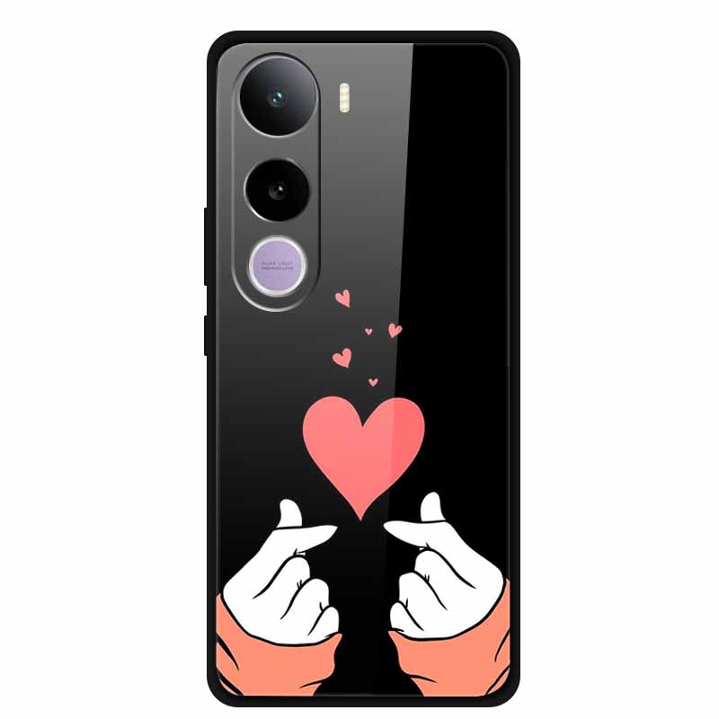 Glass Phone Case For Vivo Y400 5G Cartoon Animal Tempered Hard Back Cover For Vivo Y400 Case Coque Y 400 6.67" Soft Bumper Funda