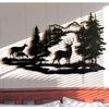 Cabin Decor Metal Deer Wall Art Rustic Wall Decor Hanging for Bathroom Living Room Bedroom Indoor Outdoor 40x28CM