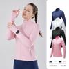 Весенняя новинка для женщин на молнии с длинным рукавом быстросохнущая спортивная куртка для бега, фитнеса и йоги