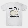 Asian Size Men Black Print T-shirt Dont Care Cat No-Cut Print Cotton Tshirt