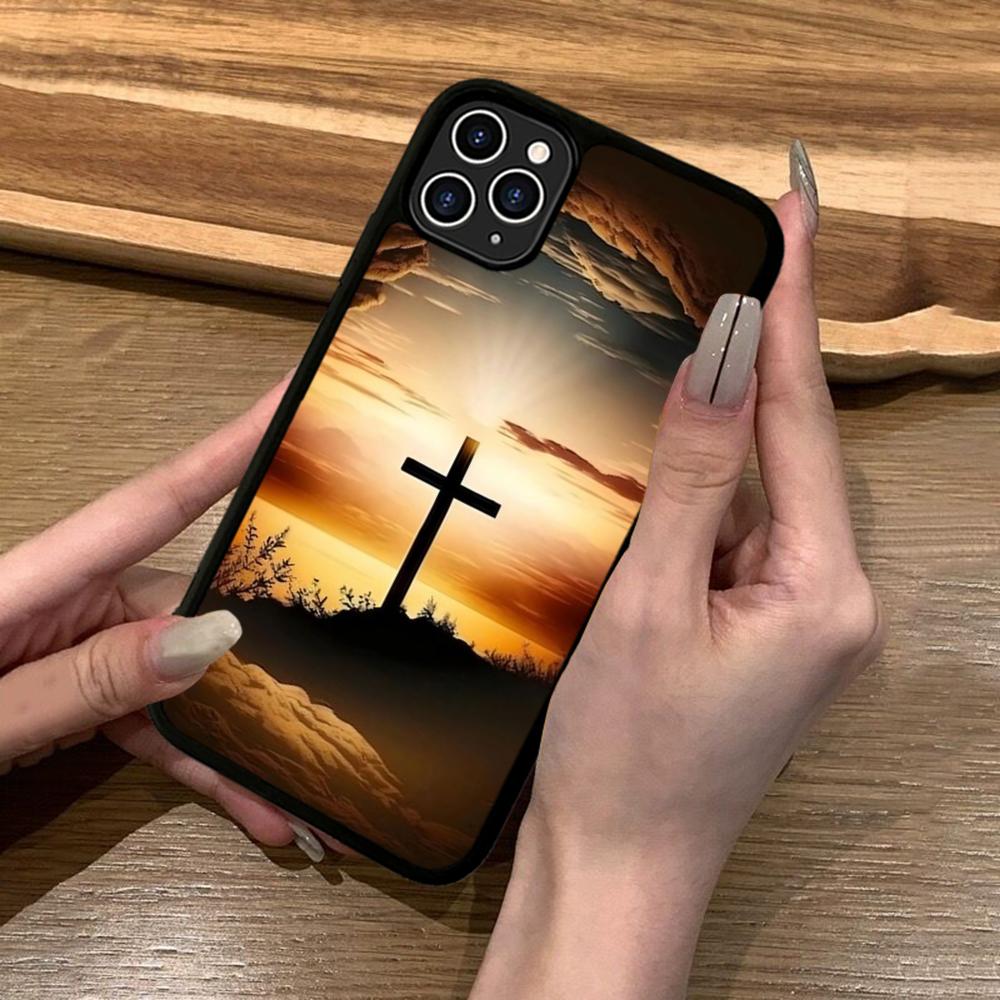 Чехол для телефона Библия Христианский Иисус Крест Силикон PC+TPU Для Для IPhone 11 12 13 14 15 16 Plus Pro Max Чехол