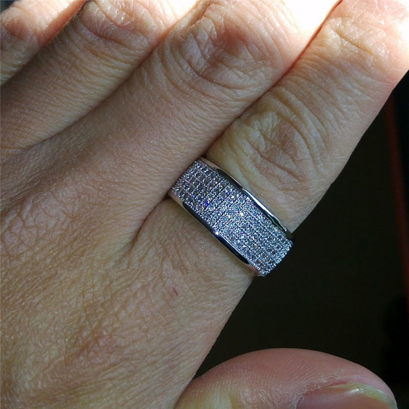 Женское Мужское Модное Роскошное Кольцо с Фианитом и Алмазом Изящные Обручальные Кольца для Пары Элегантное Ювелирное Изделие Подарок