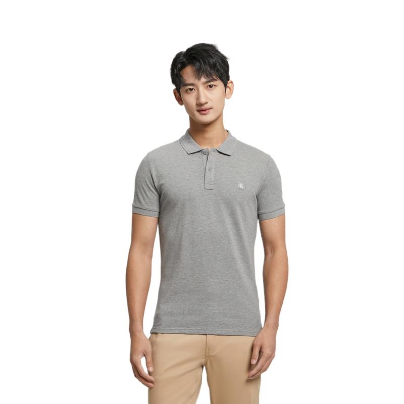 Calvin Klein Рубашка поло сплошного цвета с вышитым логотипом Мужские топы J324246-P2D