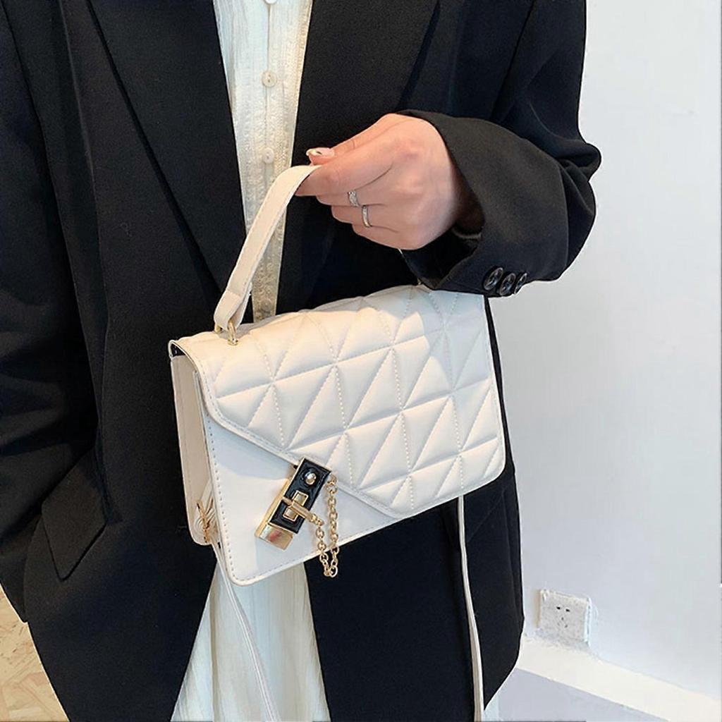 Small Handbags for Women Fashion Large Capacity PU Adjustable Shoulder Bag Underarm Bag for Dating White