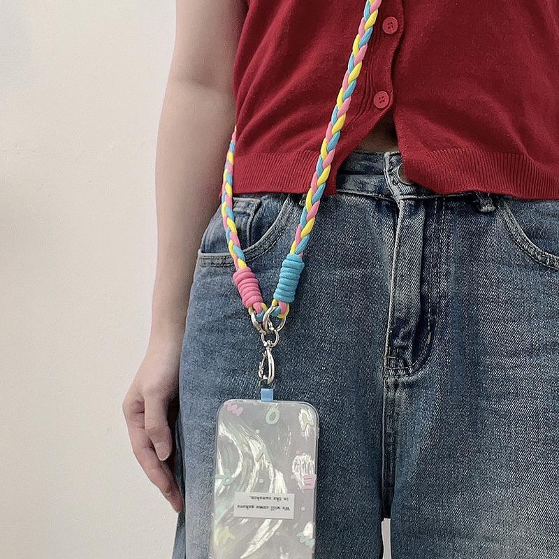 Цветной длинный ремешок для телефона через плечо, веревочная цепочка для iPhone, Samsung, Huawei, Xiaomi, брелок, универсальная подвеска для телефона и сумки