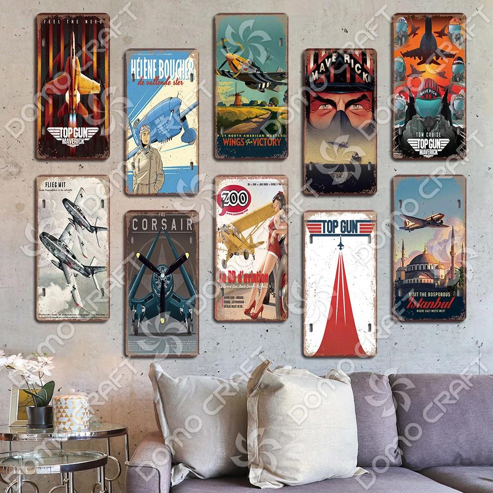Авиагонки Металлическая Табличка Жестяная Вывеска Ретро Лучший Стрелок Самолет Металлический Постер Гараж Клуб Бар Домашнее Настенное Украшение 15x30см