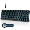 68-Key Wired Mechanical Gaming Keyboard with Hot-Swappable Blue Switches, Two-Color Keycaps, and Ice Blue Lighting