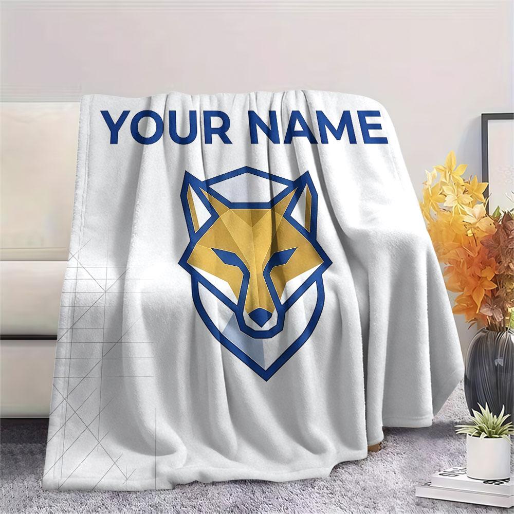 Custom Name,Leicester City FC Printed Flannel Blanket, soft throw for bedroom sofa, washable, Christmas present, great gift.