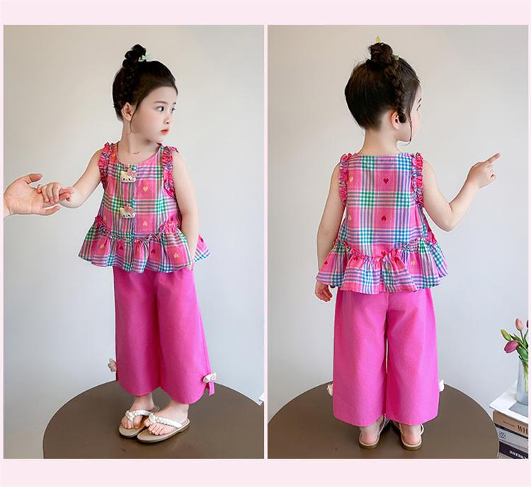 Girls' thin vest set for summer 2026 new style baby stylish summer clothing children's casual two-piece set