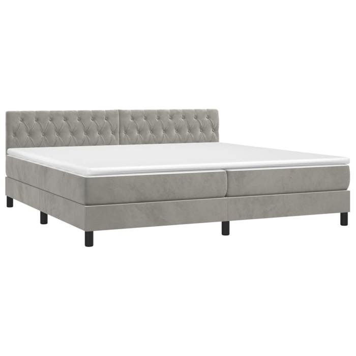 Maison Exclusive - Sommier à lattes de lit avec matelas LED Gris clair 200x200 cm
