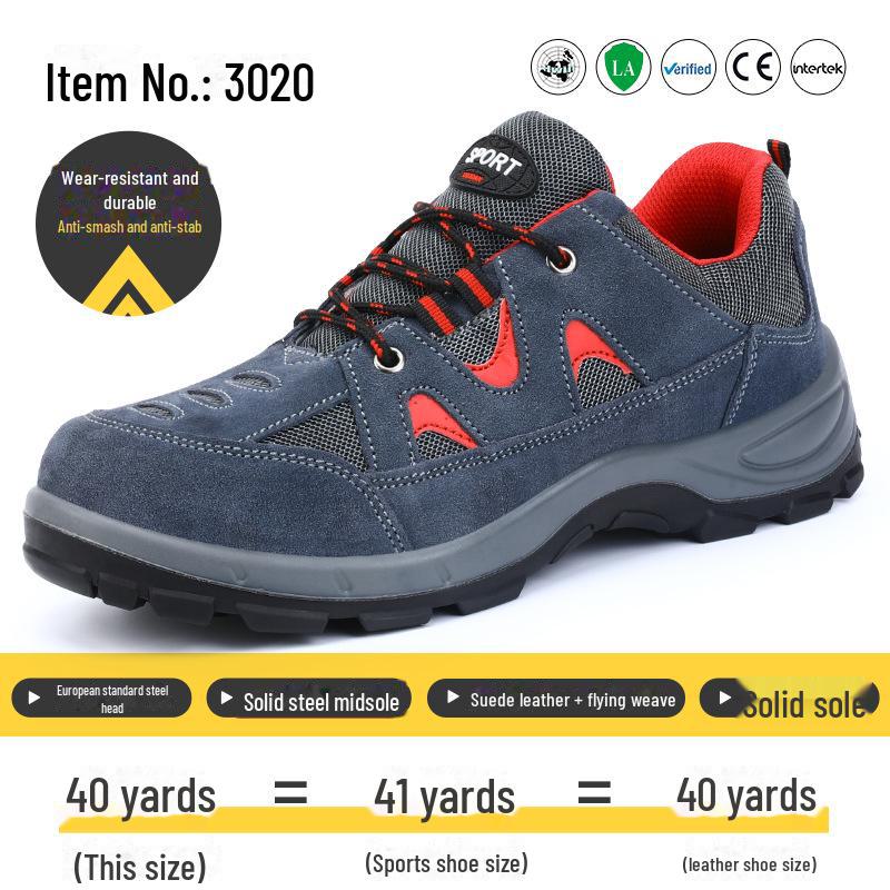 Мужская защитная обувь: Прочный, ударопрочный и антипрокольный, удобный, модный, идеально подходит для строительных площадок