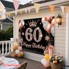2D Black Glitter 60th Birthday Party Decoration Background