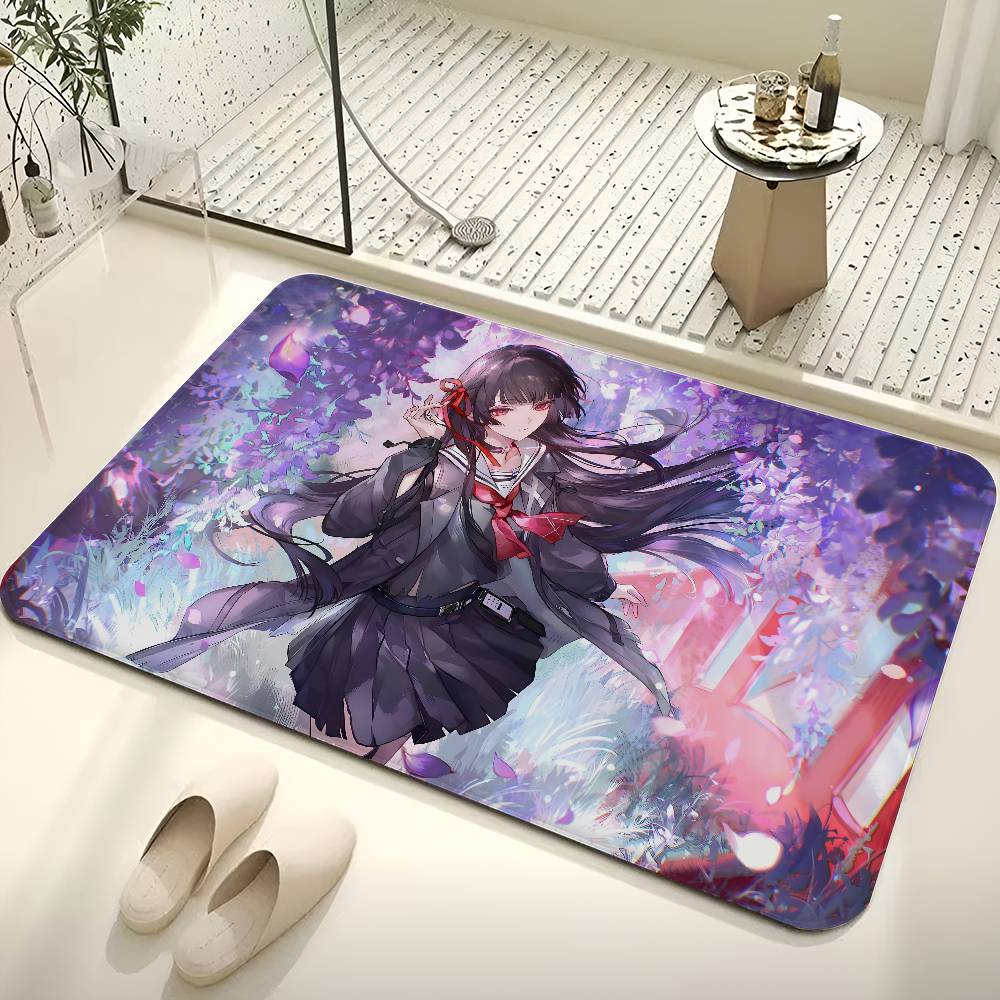 New Kawaii Chisa Gaming Wuthering Waves Cute Anime Room Mats Retro Multiple Choice Living Room Kitchen Rug Non-Slip Welcome Rug