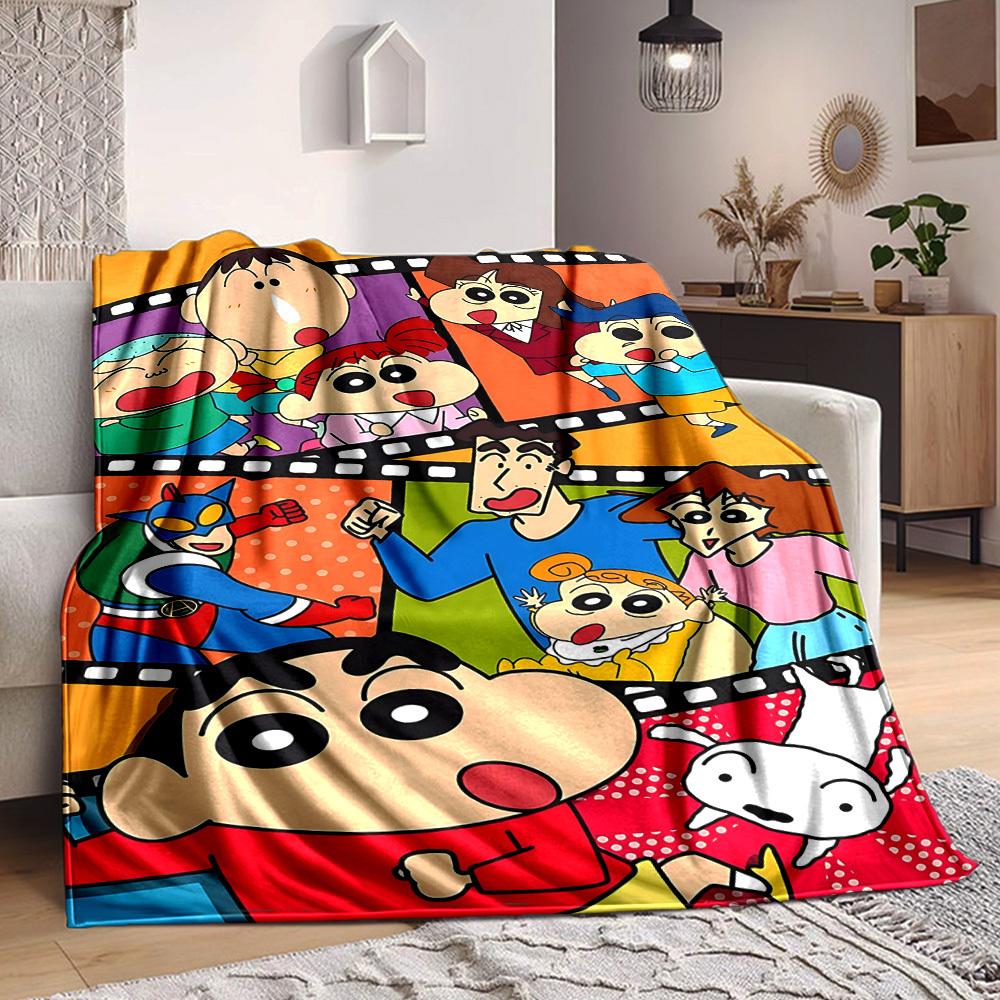 1pc Crayon Shin chan Blanket Lightweight Flannel Blanket Throw Blanket For Sofa, Bed, Travel, Camping, Livingroom, Office, Couch