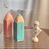 3D карандаш в форме силиконовой свечи DIY цилиндрическая ароматерапевтическая свеча мыло гипсовая смола ручная форма для изготовления свечей