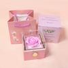 1PC Rotating Eternal Rose Flower Jewelry Box Ring Earrings Necklace Storage Boxes Wedding Valentine's Day Gift Boxes for Lovers