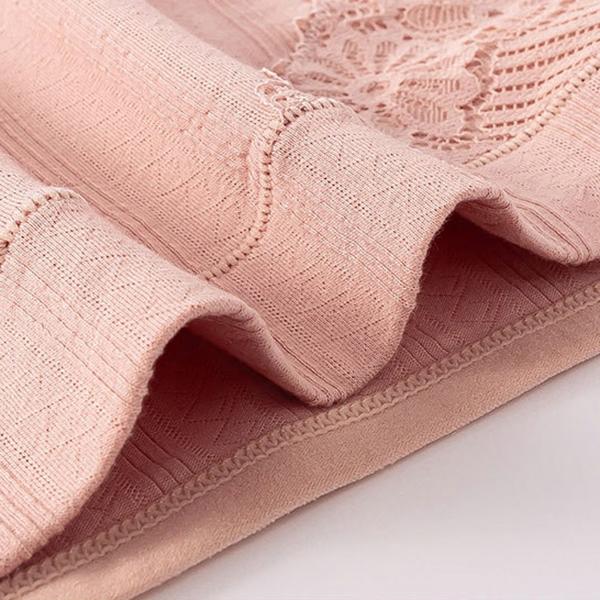 Женское хлопковое нижнее белье с высокой талией, мягкие трусики-слипы, полная посадка, женское жаккардовое нижнее белье с двухсторонним кружевом, трусы-слипы EMA