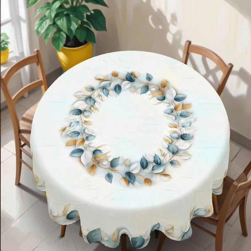 VIKAMA Light Luxury Leaf Pattern Printed Tablecloth Modern Simple Home Table Decoration Tablecloth Home Decoration