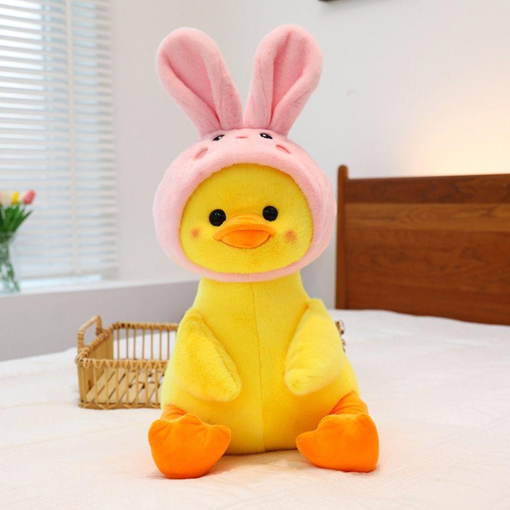 PP Cotton Dinosaur Hood Duck Plush Toys Soft Rabbit Hood Duck Stuffed Doll  Kids