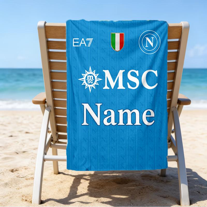 Custom Name Ultrasoft Beach Towel With Napoli Themeideal For Pool Camping Diving Perfect Travel Essential Vibrant Beach Towel