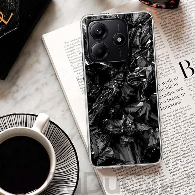 Чехол с узором из кованого карбона для телефона Xiaomi Redmi Note 14 13 12S 12 11 Pro Plus 11S 10S 10 11E 11T + 9S 9 Печать Coque