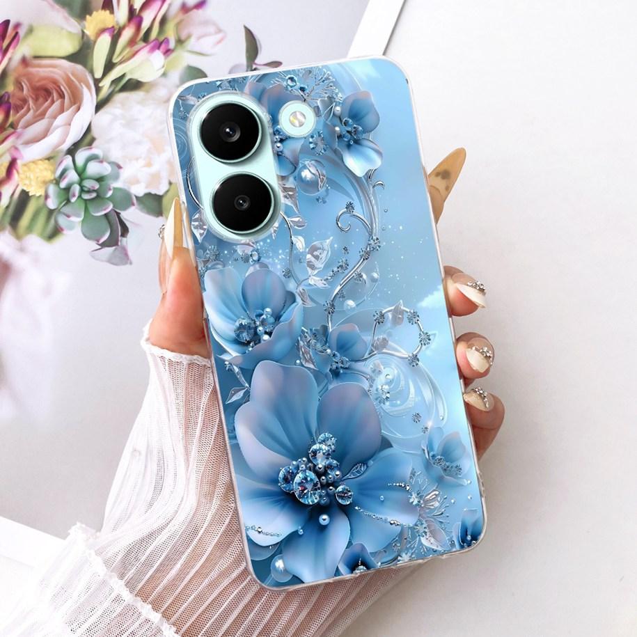 Чехол для Xiaomi Poco X8 Pro Max Чехол Популярный Цветок Мягкий Силикон Прозрачный ТПУ Бампер для Xiaomi Poco X8 Pro X8ProMax Fundas