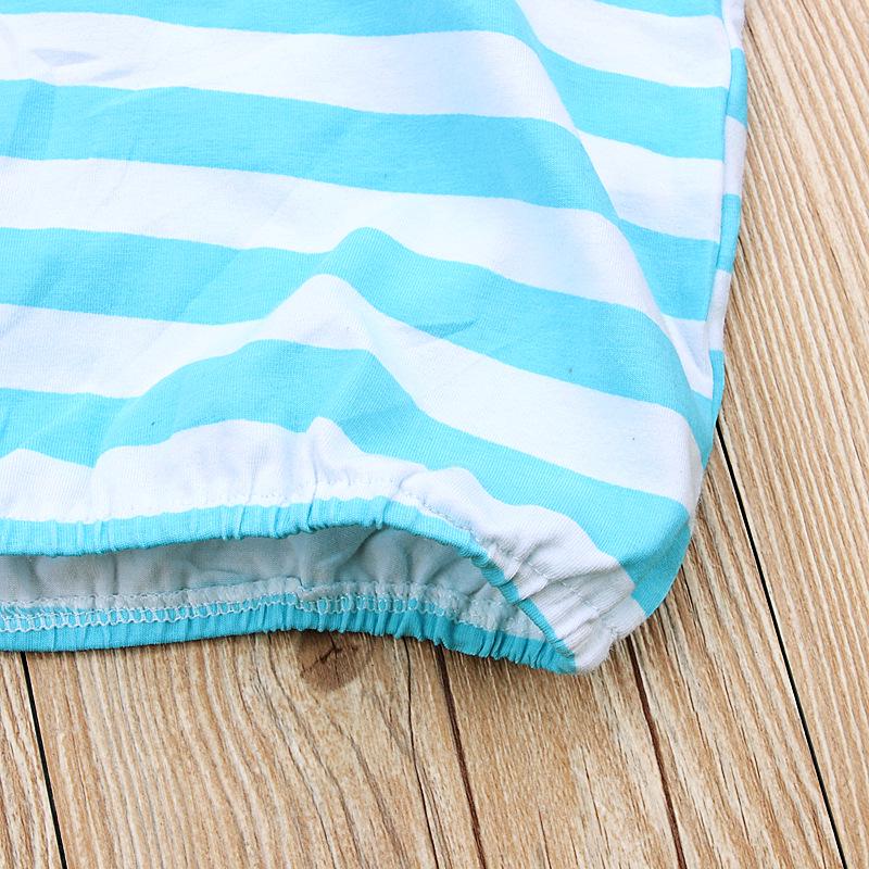 Striped Long-Sleeve Two-Piece Sleeping Bag for Kids - Breathable and Anti-Kick Design