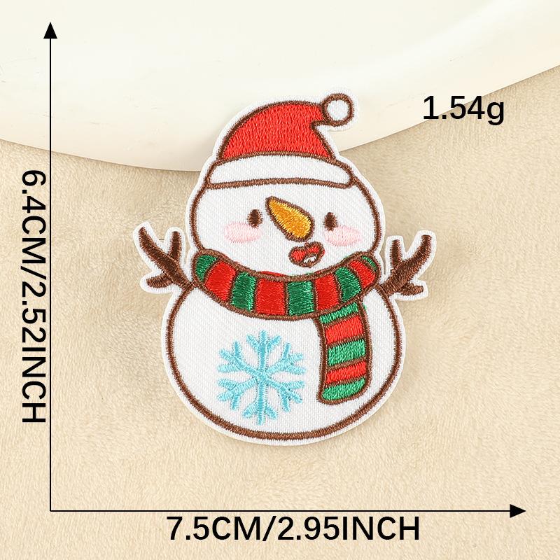 DIY Christmas Cartoon Embroidery Stickers Snowman Stickers Holiday Gift Baby Clothes Doll Stickers