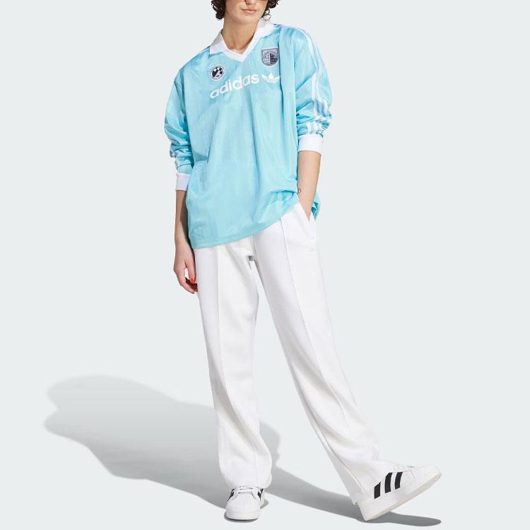 Adidas Originals Drop Shoulder Sleeve T Shirt Women's Crystal Blue IR9770