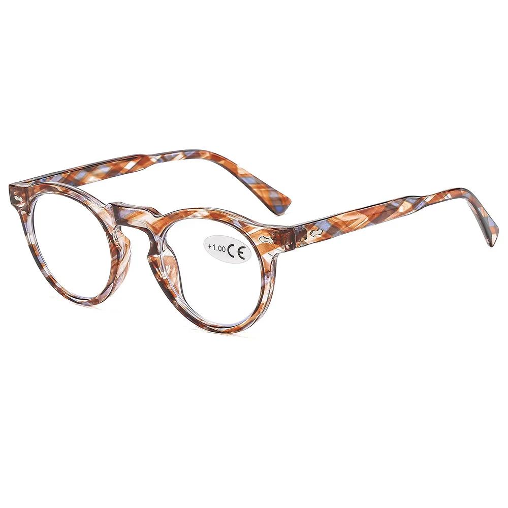 Fashionable Round-frame Reading Glasses High-definition Anti-blue Light Presbyopia Glasses High-end Full-frame Hyperopia Glasses