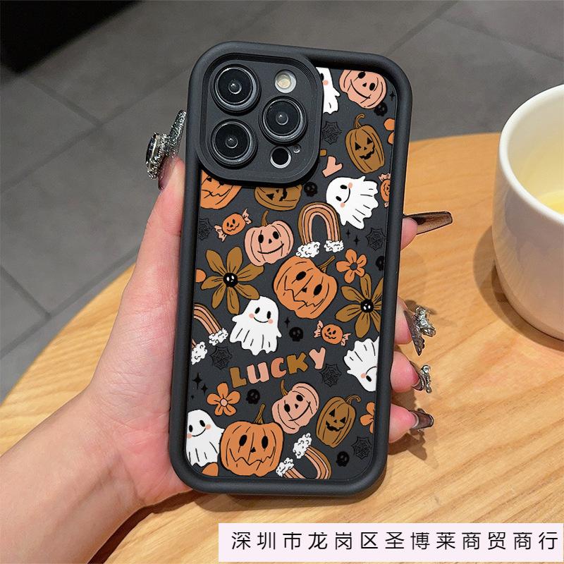 Забавный мультяшный тыквенный призрак для чехла Apple 16iPhone11/12/13/14/15PROMAX