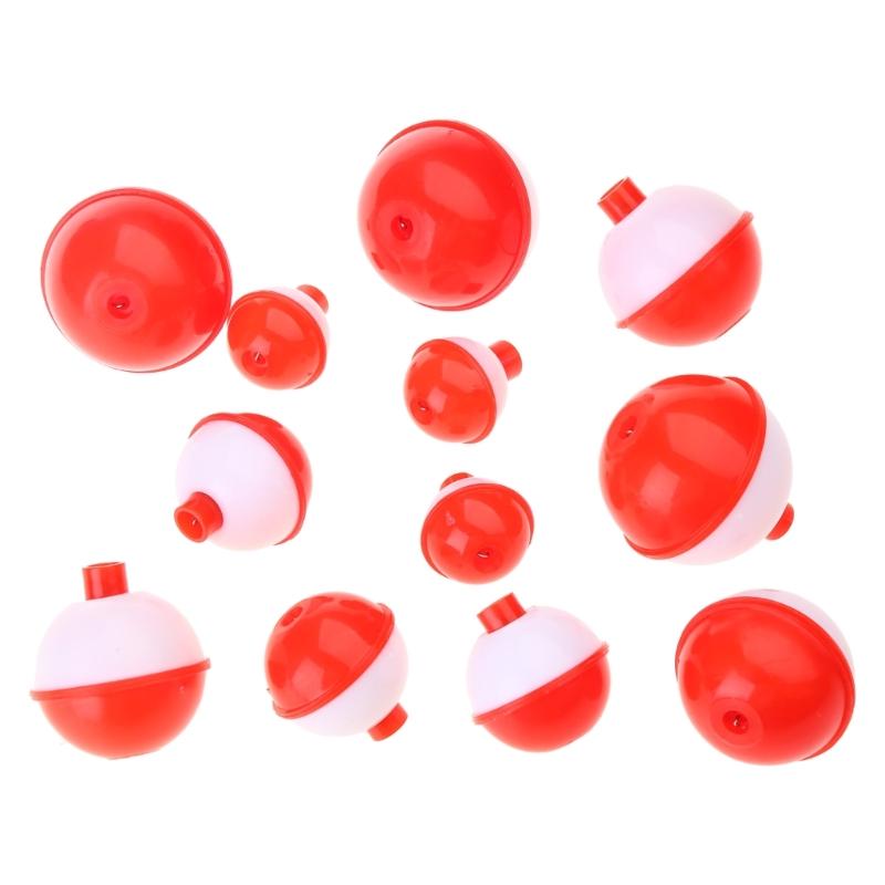 12Pcs Fishing Float Set Plastic Ball Shape Water Bubble Float Tackle Sea Fishing Outdoor Tackle Fishing Bobber, 4 Size