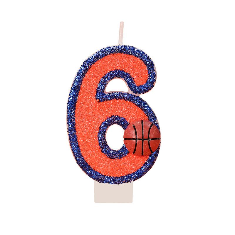 Свечи для дня рождения Vitality Basketball 0-9 Бесплатная комбинация спичек Цифровые свечи идеально подходят для украшения торта для выпечки высокого класса
