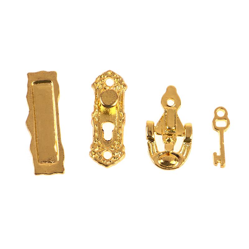 1 set 1:12 Dollhouse Hardware Miniature Metal Door Knocker Furniture Accessories DIY Accesorios para muñecas