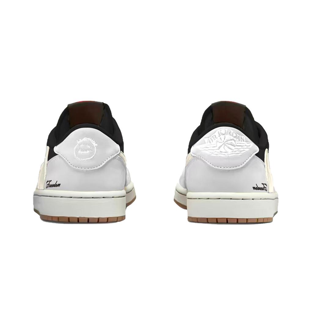 Jordan X Travis Scott Air Jordan 1 Амортизация Устойчивость к истиранию Низкие Винтажные Баскетбольные Кроссовки Унисекс Белый DZ4137-700(Команда1803-3)