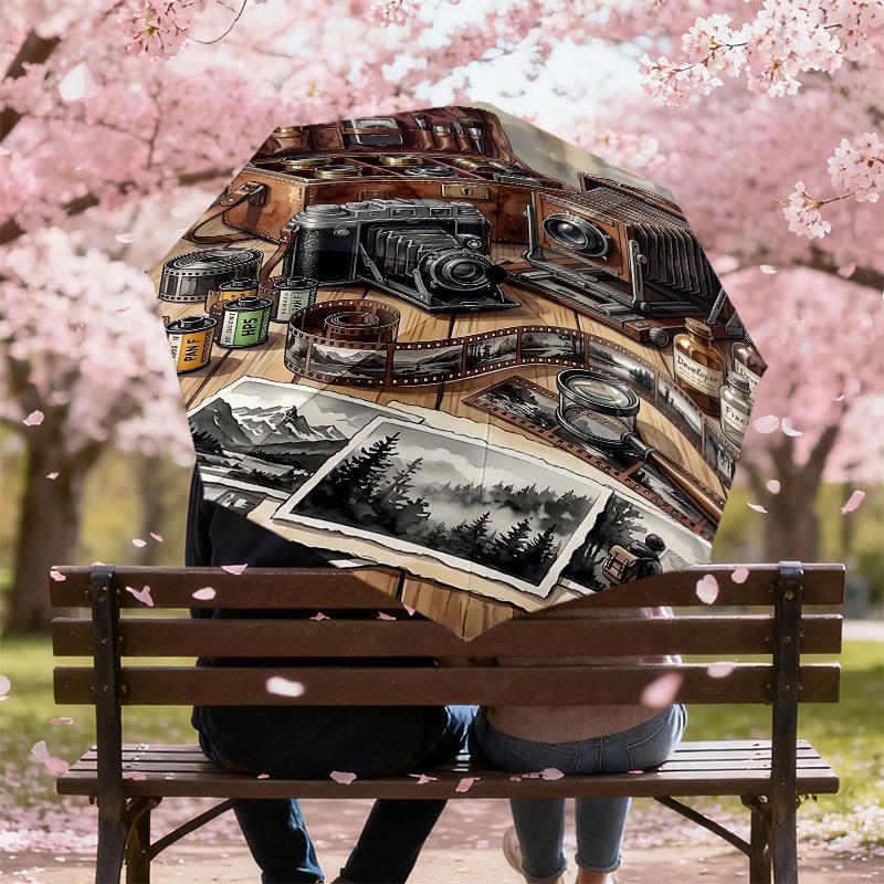 1PC Photography Film Umbrella-8-Rib Reinforced Portable Folding Travel Suitable for All Seasons Outdoor Daily Use -J0383