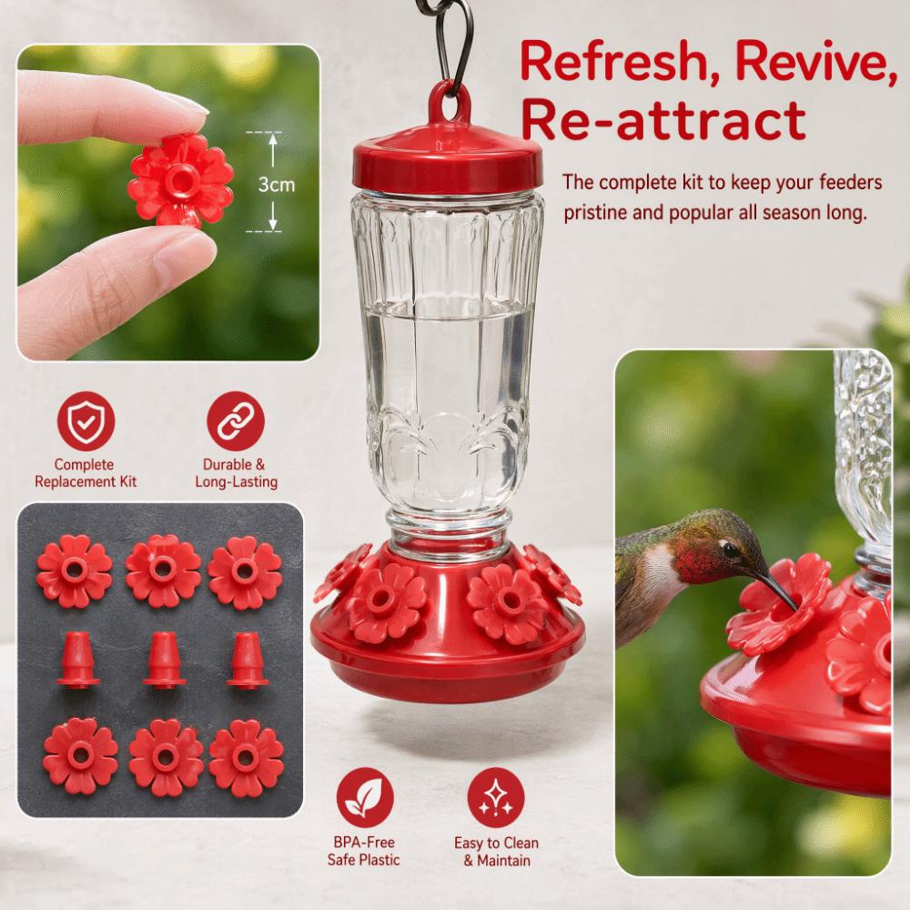 30Sets Bright Colors Bird Feeder Replacement Parts Durable Hanging Feeder Replacement Garden Use