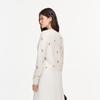 VEROMODA Faux Pearl Button Embroidered Knit Cardigan