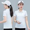 Women's Summer Breathable Nylon Short-Sleeved Polo Shirt with Turn-Down Collar