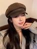 New Woolen Cap Female Black Casual Retro Versatile Painter Beret Showing Face Small Star Anise Hat
