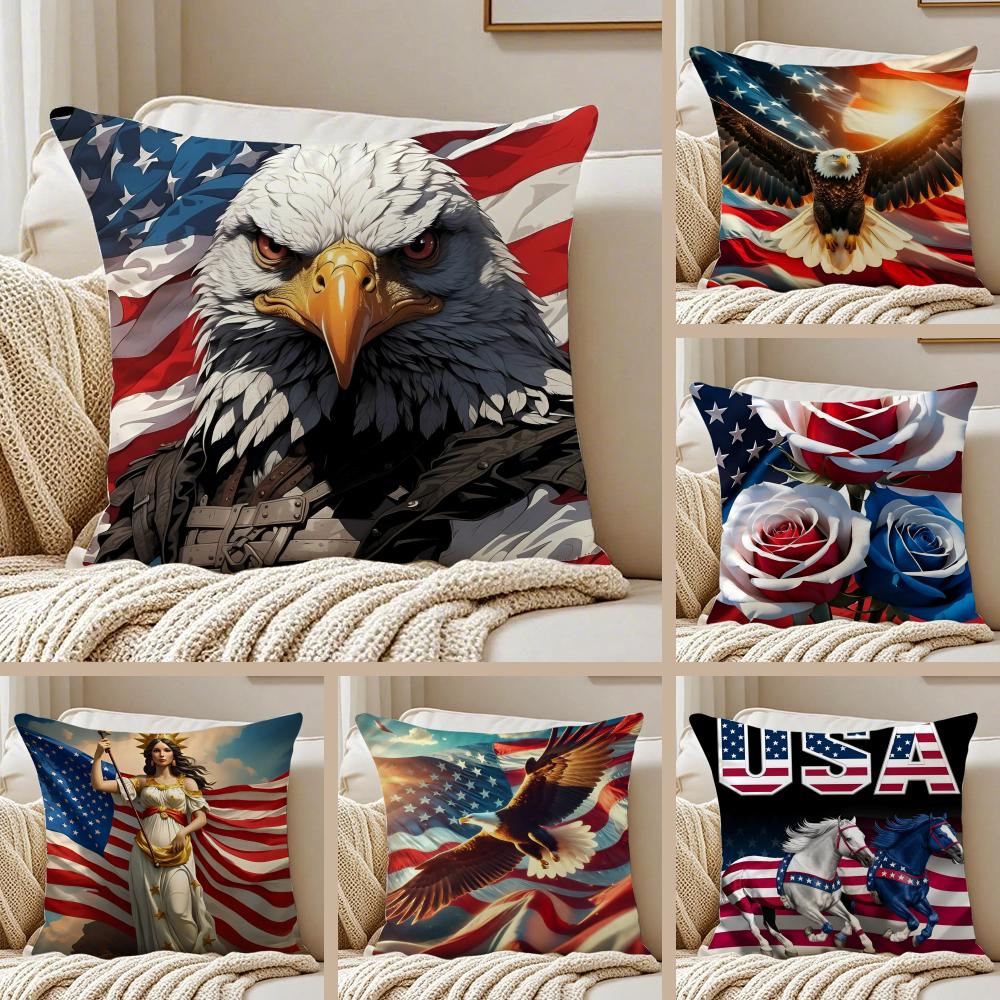 Festive IIndependence DDay Cushion Cover Pillowcase Antidustmite living Room Sofa Decor Cushion Room