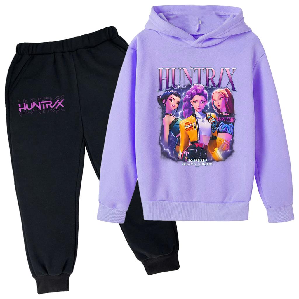 Плюшевые брюки с длинными рукавами, свободный пуловер с капюшоном для детей