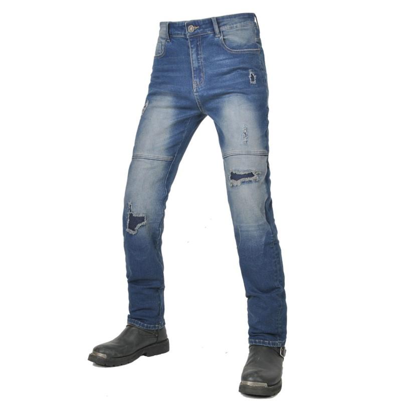 Womens Ripped Distressed Denim Motorcycle Riding Pants Straight Cut Stretch Cotton Biker Jeans