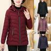 Winter Women Solid Print Pocket Hooded Button CardiganKnit Long Sleeve Long Coat