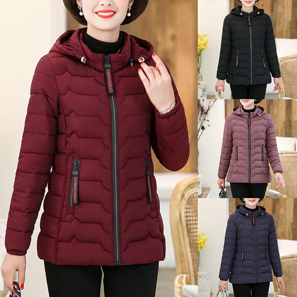 Winter Women Solid Print Pocket Hooded Button CardiganKnit Long Sleeve Long Coat