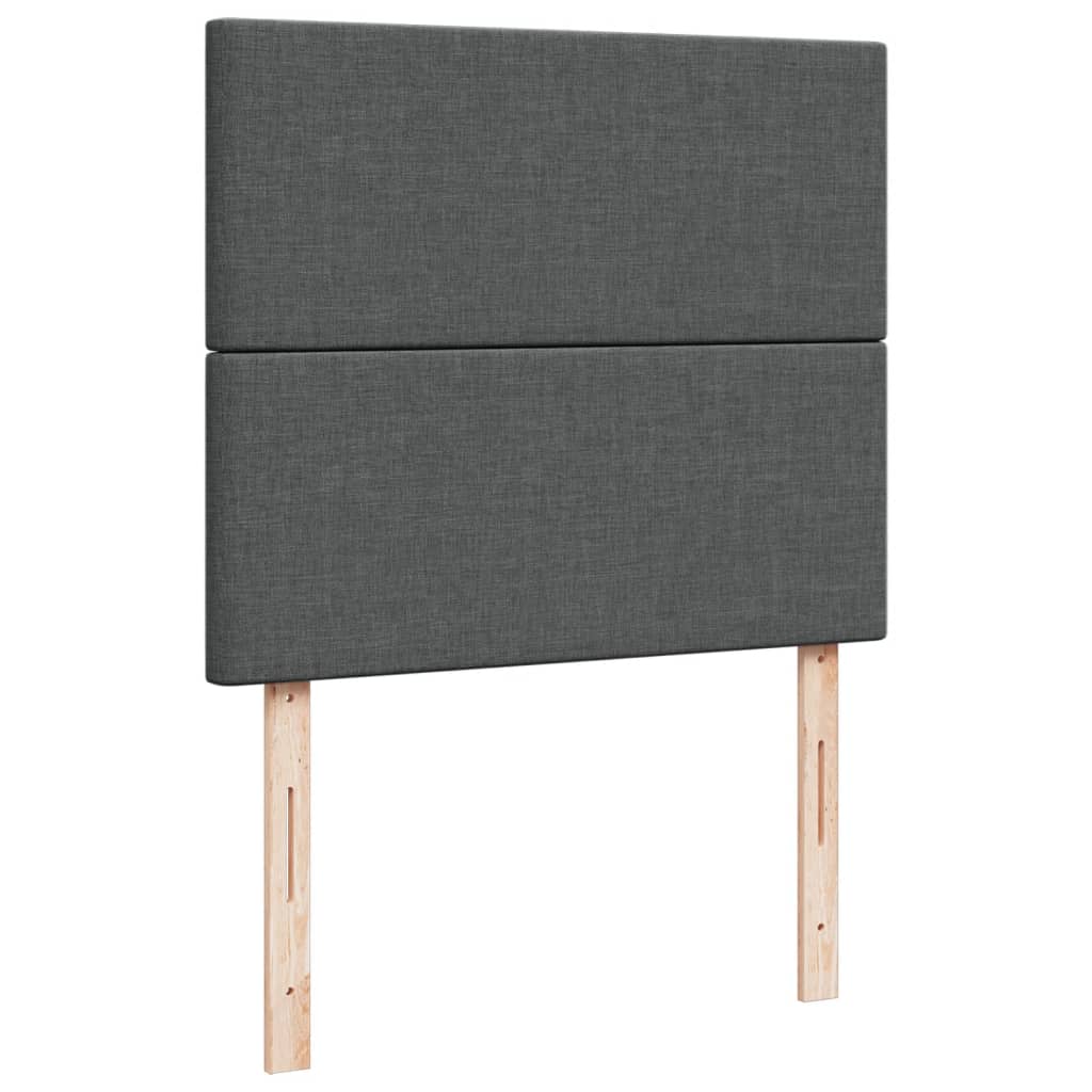Box Spring Bed with Mattress Dark Gray 120 x 200 cm Fabric